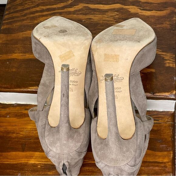 Alejandro Ingelmo Closed Pointed Toe Suede Leather Strappy Heels Size 36.5 / 6.5 - Picture 12 of 15